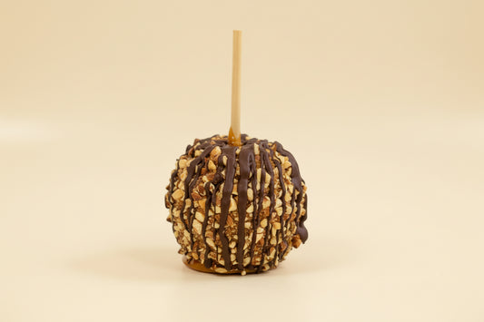 Almond Caramel Apple with Dark Chocolate Drizzle