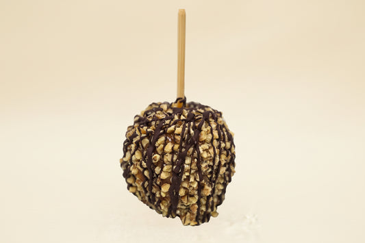 Walnut Caramel Apple with Dark Chocolate Drizzle