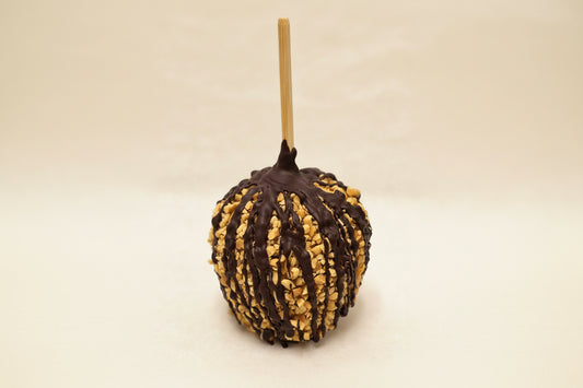 Peanut Caramel Apple with Dark Chocolate Drizzle