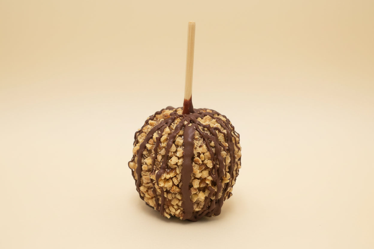 Walnut Caramel Apple with Milk Chocolate Drizzle