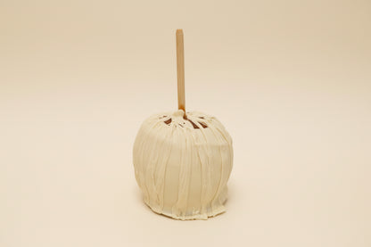 White Chocolate Caramel Apple with White Chocolate Drizzle