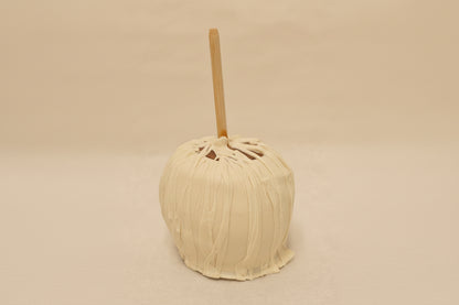 White Chocolate Caramel Apple with White Chocolate Drizzle