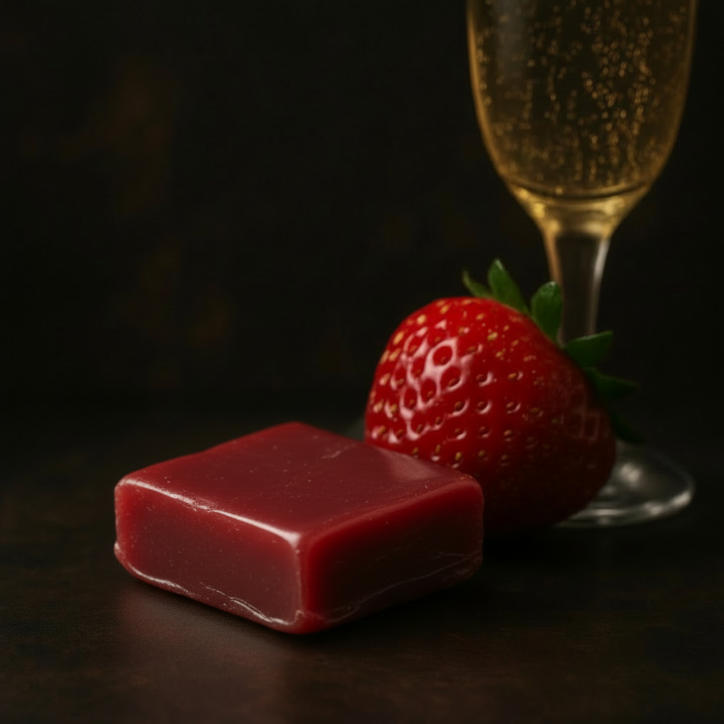 Strawberry Champagne Caramel Square