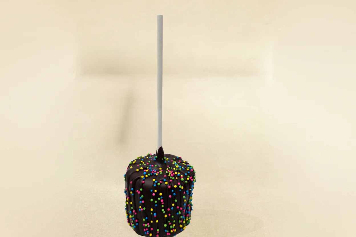 Dark Chocolate Marshmallow pop with sprinkles